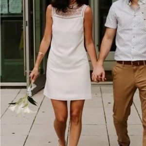 Ted Baker Carsey Crocheted Lace Yoke Shift Dress